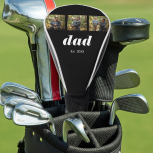 Dad Established Modern 3 Photo Golf Head Cover