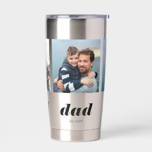 Dad Established Modern 3 Photo Insulated Tumbler