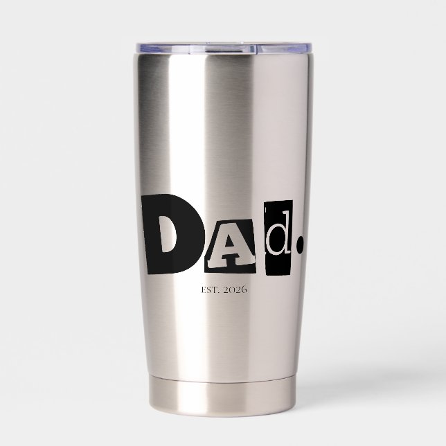 Dad Established Modern Bold Custom Year  Insulated Tumbler (Front)