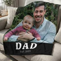Dad Established Modern Bold Photo Gift