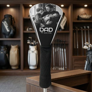 Dad Established Modern Bold Photo Golf Head Cover