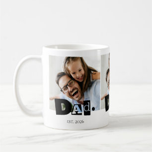 Dad Established Modern Custom Photo Coffee Mug