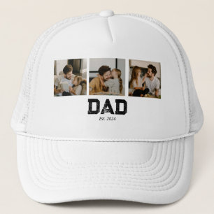 Dad Established Modern Fun 3 Photo Trucker Hat