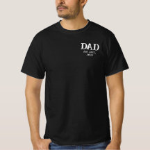 Dad Established Modern Minimalist Black T-Shirt