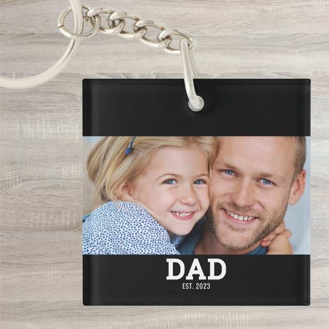 Dad Established Modern Photo Key Ring (Creator Uploaded)
