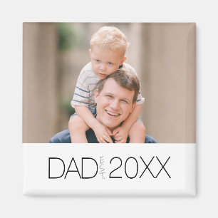 Dad Established Modern photo year design Magnet