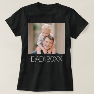 Dad Established Modern Script Photo T-Shirt