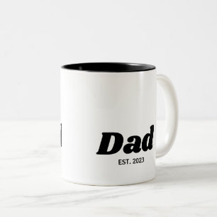Dad Established Modern Typography Two-Tone Coffee Mug