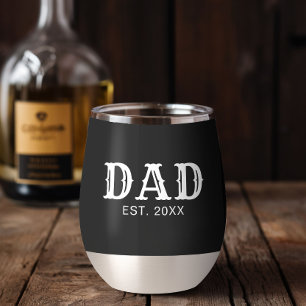 Dad Established New Dad Gift Black White