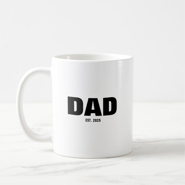 Dad Established New Dad Gift Coffee Mug (Left)