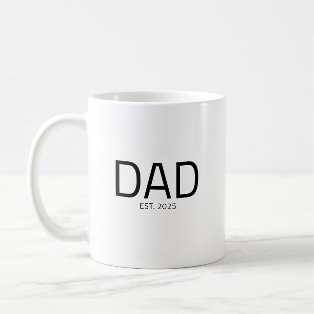 Dad Established New Dad Gift Coffee Mug (Left)