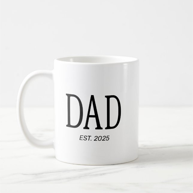 Dad Established New Dad Gift  Coffee Mug (Left)