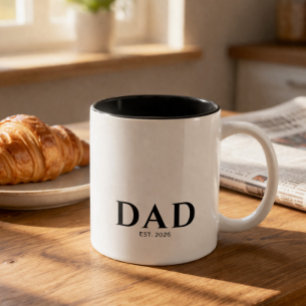 Dad Established New Dad Gift Two-Tone Coffee Mug