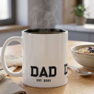 Dad Established New Dad Gift Two-Tone Coffee Mug