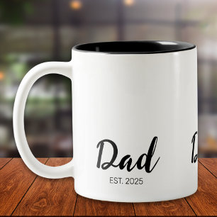 Dad Established New Dad Gift Two-Tone Coffee Mug