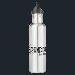 Dad Established New Grandpa Gift 710 Ml Water Bottle<br><div class="desc">Custom Date Dad Established New Grandpa Gift Grunge black font design. Switch out the date and switch "Grandpa" for how you call your Grandfather or "Pops".</div>