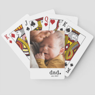Dad Established Personalised Photo Playing Cards