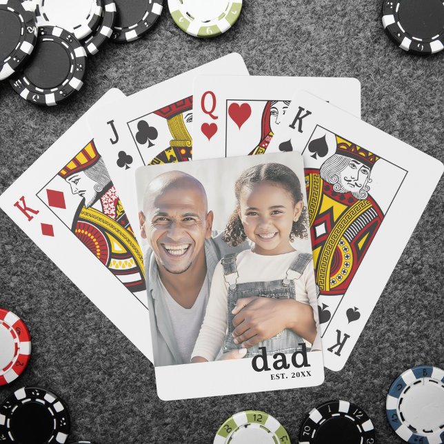 Dad Established Personalised Photo Playing Cards (Dad Established Personalized Photo Poker Cards )