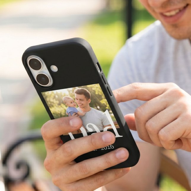 Dad Established Photo Black Fun Bold Simple Case-Mate iPhone Case (Creator Uploaded)