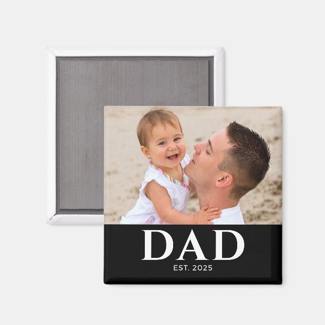 Dad Established Photo Father’s Day  Magnet (Front/Back)