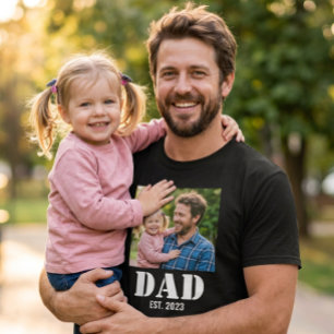 Dad Established Photo Fatherhood Memory Gift T-Shirt