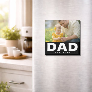 Dad Established Photo Father's Day Magnet
