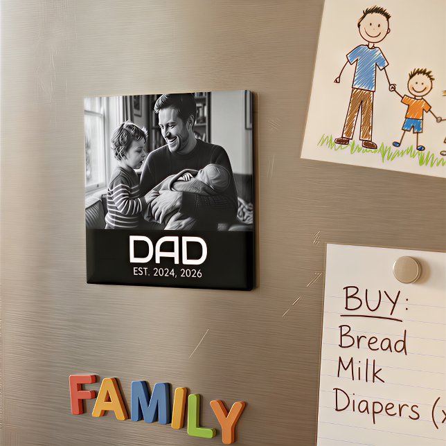 Dad Established Photo Father's Day Magnet (Creator Uploaded)