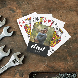 Dad Established Photo Father's Day Playing Cards