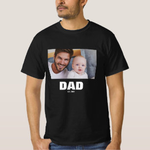 Dad Established Photo Father's Day T-Shirt