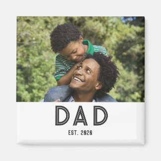 Dad Established Photo Gift Father's Day Magnet