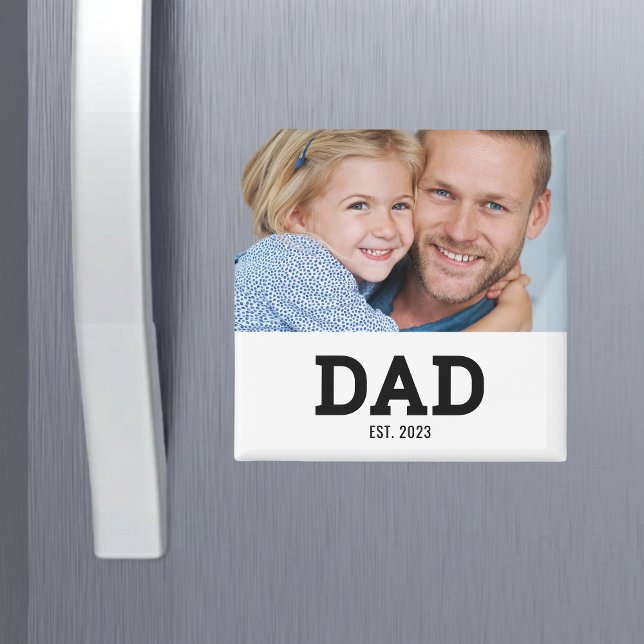Dad Established Photo Gift Magnet (Creator Uploaded)
