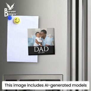 Dad Established Photo Gift Magnet