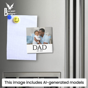 Dad Established Photo Gift Magnet