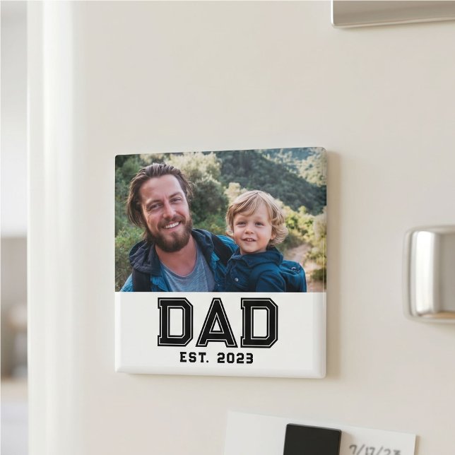 Dad Established Photo Gift Magnet (Creator Uploaded)