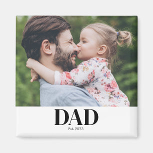  Dad Established Photo Gift Magnet