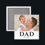 Dad Established Photo Gift Magnet<br><div class="desc">Personalized Dad Established photo design featuring classic minimalist typography. This new dad keepsake celebrates the year he became a dad and showcases a favorite family photo. A meaningful reminder of fatherhood and a heartfelt gift for a proud new dad.</div>