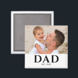 Dad Established Photo Gift Magnet<br><div class="desc">Personalized Dad Established photo design featuring classic minimalist typography. This new dad keepsake celebrates the year he became a dad and showcases a favorite family photo. A meaningful reminder of fatherhood and a heartfelt gift for a proud new dad.</div>