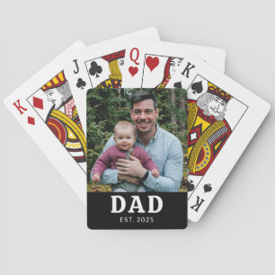 Dad Established Photo Gift  Playing Cards