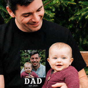 Dad Established Photo Gift  T-Shirt