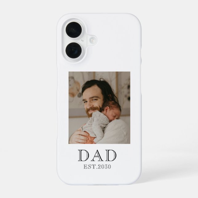 Dad Established Photo  iPhone 16 Case (Back)