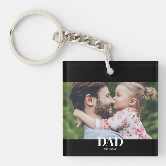  Dad Established Photo Key Ring (Front)