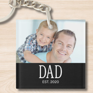 Dad Established Photo Key Ring