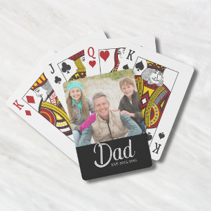Dad Established Photo  Playing Cards