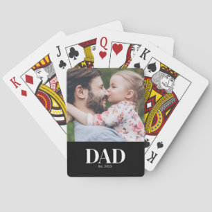 Dad Established Photo Playing Cards