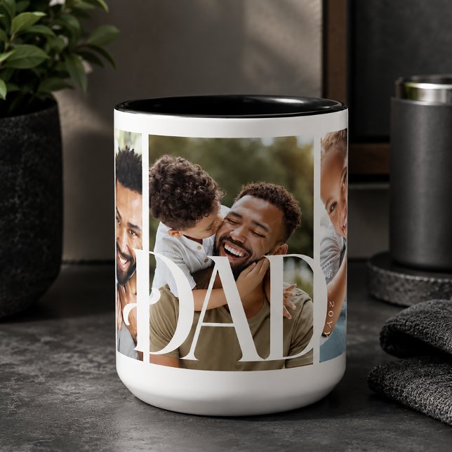 Dad Established Photo Two-Tone Coffee Mug (Creator Uploaded)