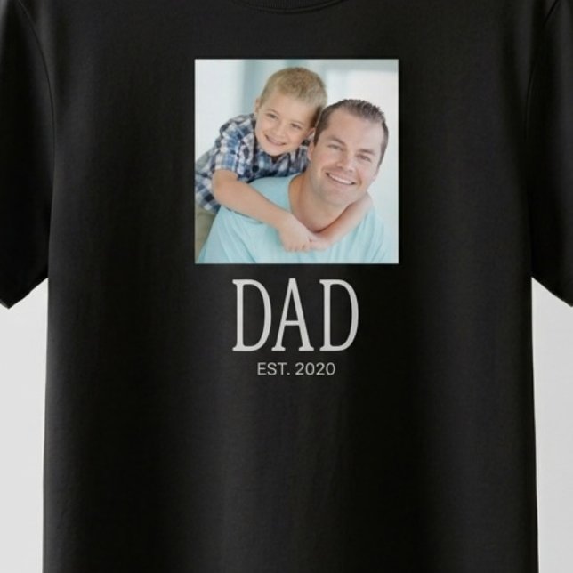 Dad Established Script Photo  T-Shirt (Creator Uploaded)