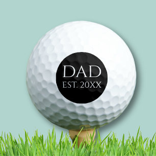 Dad Established Simple Black Golf Balls