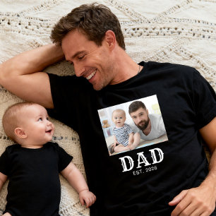 Dad Established Typography Photo T-Shirt