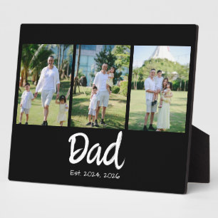 Dad Established white script 3 Photo Plaque