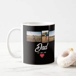 Dad Established White Script Red Heart 3 Photo  Coffee Mug